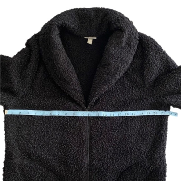 J. JILL Jacket Plush Teddy Fleece Zipper Black Long Sleeve Women's Size… - Picture 10 of 15